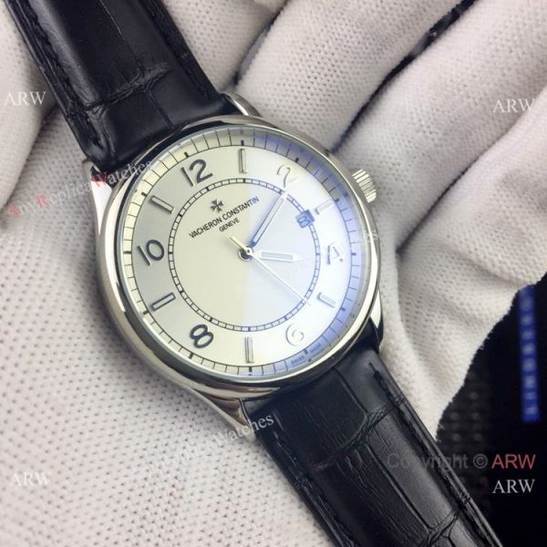 Buy Knockoff Vacheron Constantin Geneve Watch Black Dial Black Leather Band Buy Knockoff Vacheron Constantin Geneve Watch Black Dial Black Leather Band