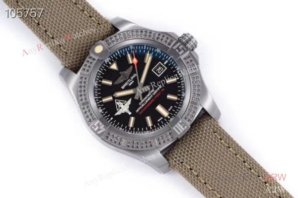 GB Swiss Replica Breitling Avenger blackbird V2 Watch Titanium Case Green Strap GB Swiss Replica Breitling Avenger blackbird V2 Watch Titanium Case Green Strap