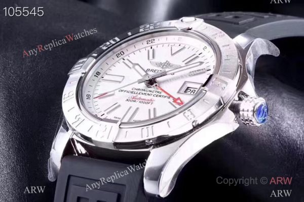 GF Factory Copy Breitling Avenger II GMT Watch SS Black Rubber Strap GF Factory Copy Breitling Avenger II GMT Watch SS Black Rubber Strap