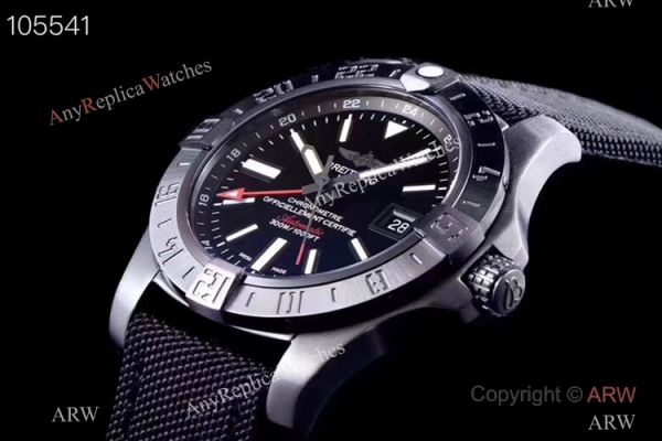 Replica Breitling Avenger II GMT 2836 SS Black Dial Watch GF Factory Replica Breitling Avenger II GMT 2836 SS Black Dial Watch GF Factory