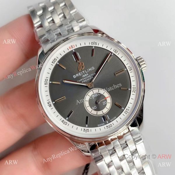 Swiss Replica Breitling Premier Men Watch Stainless Steel Grey Dial Swiss Replica Breitling Premier Men Watch Stainless Steel Grey Dial