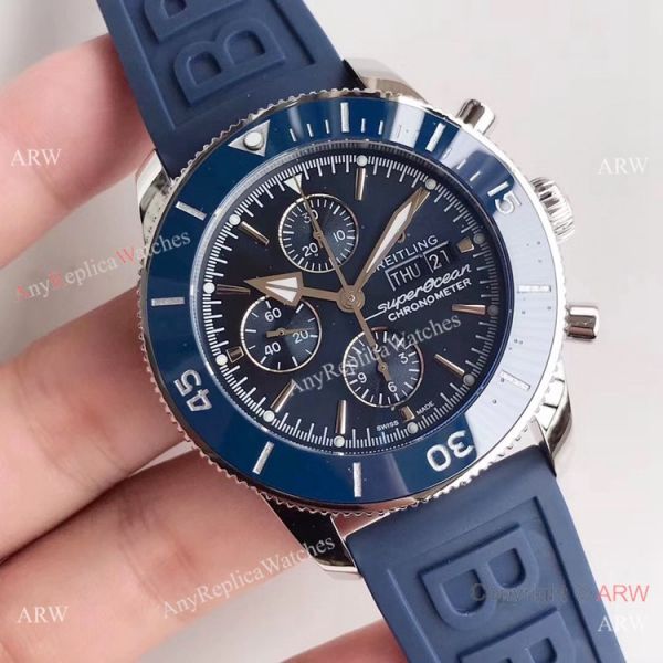 Swiss Replica Breitling Superocean Heritage II daydate SS Blue Watch GB Factory Swiss Replica Breitling Superocean Heritage II daydate SS Blue Watch GB Factory