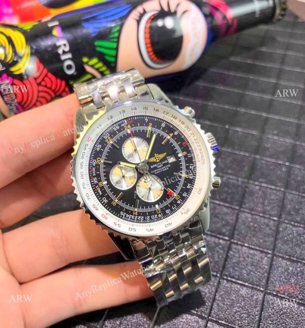 Copy Breitling Navitimer world GMT 45mm Watches Stainless Steel White Face Copy Breitling Navitimer world GMT 45mm Watches Stainless Steel White Face