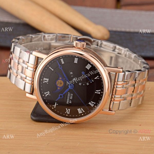 Breguet Classique Moon phase Replica Watch 2-Tone Rose Gold White Dial Breguet Classique Moon phase Replica Watch 2-Tone Rose Gold White Dial