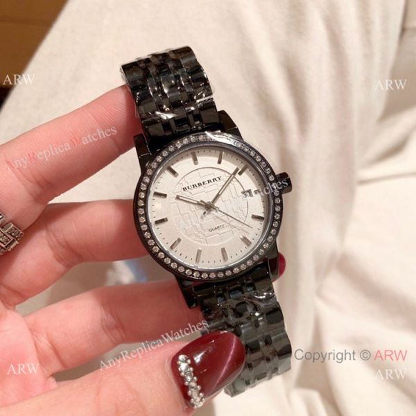 Solid Black Burberry Replica Watch 32mm Quartz Movement Solid Black Burberry Replica Watch 32mm Quartz Movement
