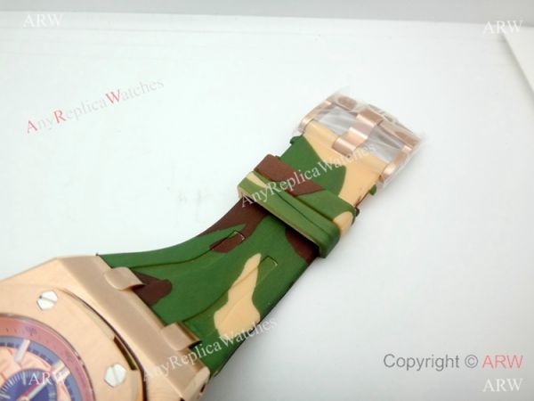 44mm Audemars Piguet Royal Oak Offshore Replica Watch Rose Gold Camouflage Strap 44mm Audemars Piguet Royal Oak Offshore Replica Watch Rose Gold Camouflage Strap