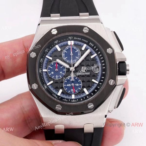 Audemars Piguet Royal Oak offshore Replica Watches SS Blue Sub-dials Audemars Piguet Royal Oak offshore Replica Watches SS Blue Sub-dials