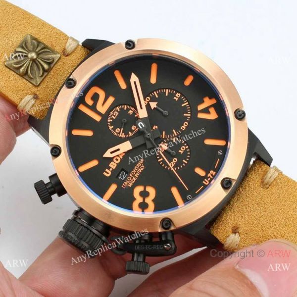 U Boat Classico U-72 Replica Watches Rose Gold Bezel Black Dial U Boat Classico U-72 Replica Watches Rose Gold Bezel Black Dial