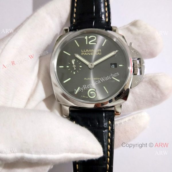 Replica Panerai PAM 904 Luminor DUE Watch SS Gray Face Green Marker Replica Panerai PAM 904 Luminor DUE Watch SS Gray Face Green Marker