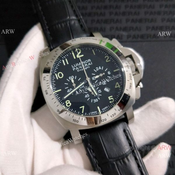 High Quality Panerai Luminor Daylight 44mm Black Dial Black Leather Strap High Quality Panerai Luminor Daylight 44mm Black Dial Black Leather Strap