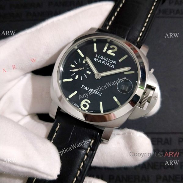 Best Replica Panerai Luminor Marina SS Black Dial Watch 40mm Women Best Replica Panerai Luminor Marina SS Black Dial Watch 40mm Women