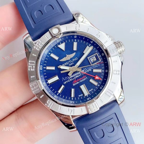 GF Factory Copy Breitling Avenger II GMT 2836 watch Blue Dial Blue Rubber Band GF Factory Copy Breitling Avenger II GMT 2836 watch Blue Dial Blue Rubber Band