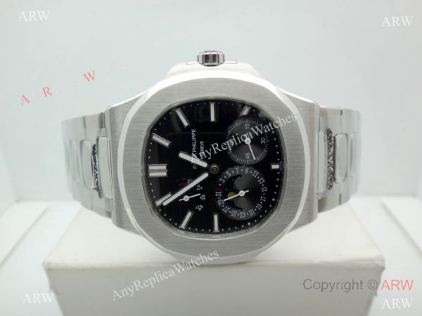 Copy Patek Philippe Nautilus Power Reserve Watch Stainless Steel Black 40mm Copy Patek Philippe Nautilus Power Reserve Watch Stainless Steel Black 40mm