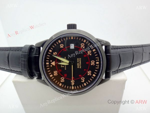 Replica IWC Mark XVIII 40mm Watch Black Case Orange Markers Replica IWC Mark XVIII 40mm Watch Black Case Orange Markers