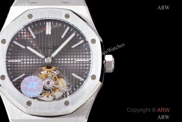 JF Factory Copy Audemars Piguet Royal Oak Tourbillon 26510 Stanless Steel Gray Rhodium Dial Watch 41mm JF Factory Copy Audemars Piguet Royal Oak Tourbillon 26510 Stanless Steel Gray Rhodium Dial Watch 41mm