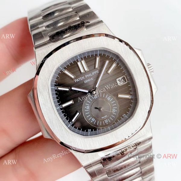 Swiss Grade 1 Copy Patek Philippe Nautilus Stainless steel Grey Face watch 40.5mm Swiss Grade 1 Copy Patek Philippe Nautilus Stainless steel Grey Face watch 40.5mm
