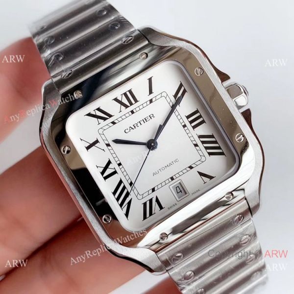 Grade A Replica Cartier Santos Stainless Steel Watch 9015 Automatic Movement Grade A Replica Cartier Santos Stainless Steel Watch 9015 Automatic Movement