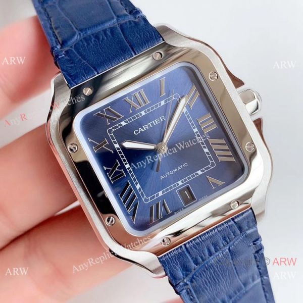 Hbbv6 Replica Cartier Santos Swiss 9015 Gradient Blue Dial Watch Hbbv6 Replica Cartier Santos Swiss 9015 Gradient Blue Dial Watch