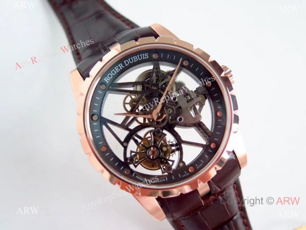 Swiss Replica Roger Dubuis Excalibur Rose Gold Skeleton BBR Factory 505SQ Watch Swiss Replica Roger Dubuis Excalibur Rose Gold Skeleton BBR Factory 505SQ Watch
