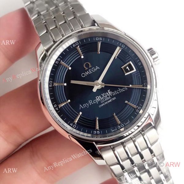 Swiss Grade Omega De Ville Hour Vision VSF 8500 Watch Stainless Steel Dark Blue Face Swiss Grade Omega De Ville Hour Vision VSF 8500 Watch Stainless Steel Dark Blue Face