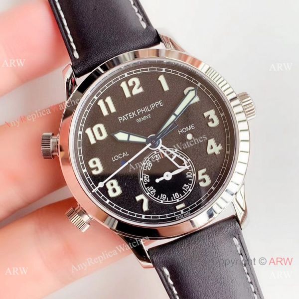 (GR ) Swiss Patek Philippe Calatrava Pilot Travel Time 5524 Replica Watch SS Black Dial (GR ) Swiss Patek Philippe Calatrava Pilot Travel Time 5524 Replica Watch SS Black Dial