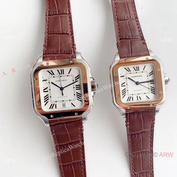 Swiss Grade Copy Cartier Santos HBBv6 Automatic Watch Two Tone Rose Gold Swiss Grade Copy Cartier Santos HBBv6 Automatic Watch Two Tone Rose Gold