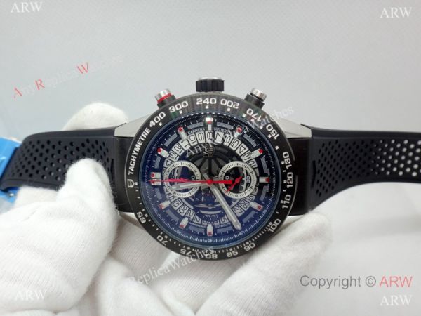 Copy Tag Heuer Carrera Calibre 01 Black Chronograph Dial watch 45mm Copy Tag Heuer Carrera Calibre 01 Black Chronograph Dial watch 45mm