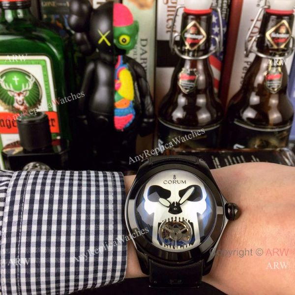 Replica Corum Bubble Skull Face Black Steel Watch 45mm Replica Corum Bubble Skull Face Black Steel Watch 45mm