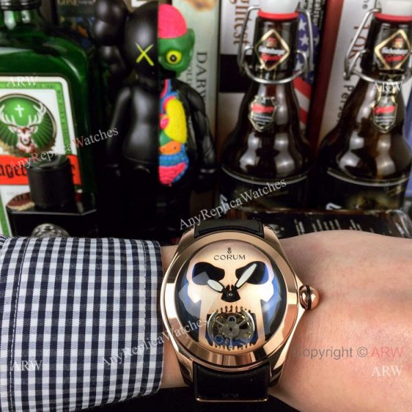 High Quality Copy Corum Bubble Skull Face Rose Gold Wristwatch High Quality Copy Corum Bubble Skull Face Rose Gold Wristwatch
