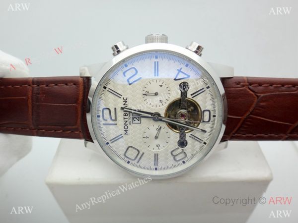 Mont Blanc Clone Time Walker Tourbillon SS White Dial Watch Automatic Mont Blanc Clone Time Walker Tourbillon SS White Dial Watch Automatic