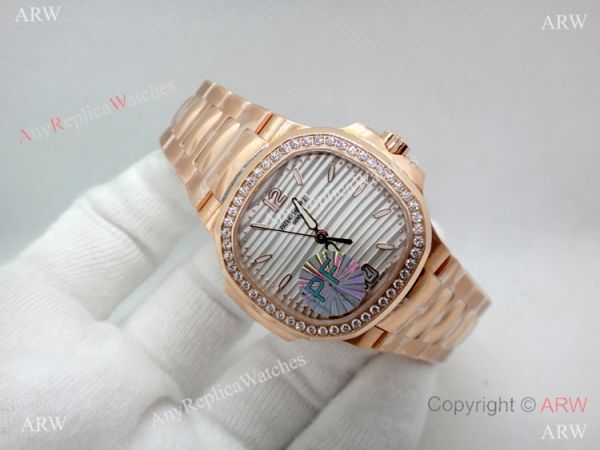 (PPF)Swiss Grade Patek Philippe 7118 Nautilus Rose Gold Diamond Watch Ladies (PPF)Swiss Grade Patek Philippe 7118 Nautilus Rose Gold Diamond Watch Ladies