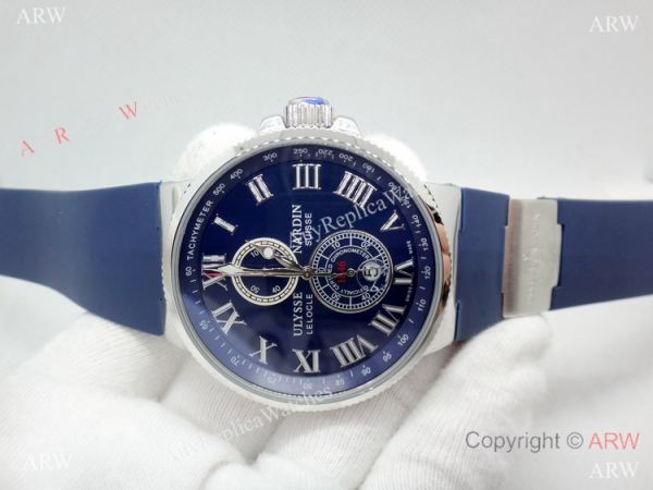 SWISS Replica Ulysse Nardin Marine Watch Blue Chronograph Dial Blue Rubber Strap SWISS Replica Ulysse Nardin Marine Watch Blue Chronograph Dial Blue Rubber Strap