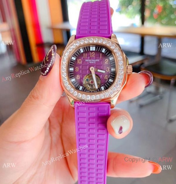 Clone Patek Philippe Aquanaut Tourbillon Women Watches Rose Gold Diamond Bezel Clone Patek Philippe Aquanaut Tourbillon Women Watches Rose Gold Diamond Bezel
