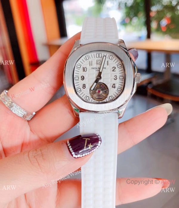 Copy Patek Philippe Tourbillon Black Rubber Strap Watches Women Size Copy Patek Philippe Tourbillon Black Rubber Strap Watches Women Size
