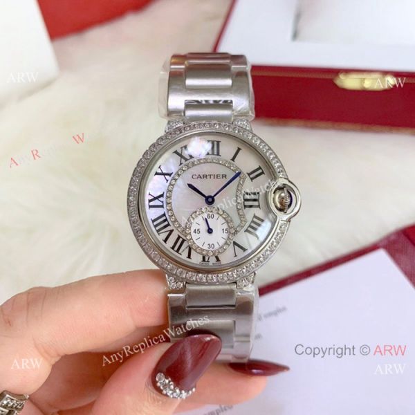 Ballon Bleu de Cartier 36mm Quartz Watches Rose Gold White MOP Dial Ballon Bleu de Cartier 36mm Quartz Watches Rose Gold White MOP Dial