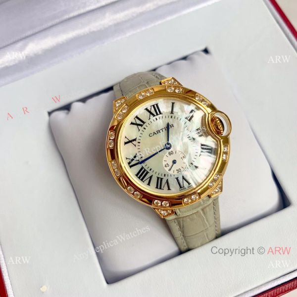 Copy Cartier Ballon Bleu 36mm Watch Yellow Gold White MOP Dial Copy Cartier Ballon Bleu 36mm Watch Yellow Gold White MOP Dial