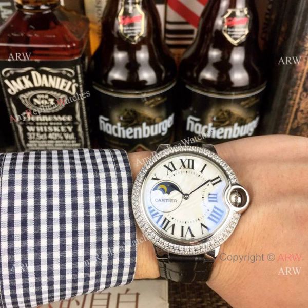 AAA Quality Cartier Ballon Bleu de Moon phase Diamond Copy watch AAA Quality Cartier Ballon Bleu de Moon phase Diamond Copy watch