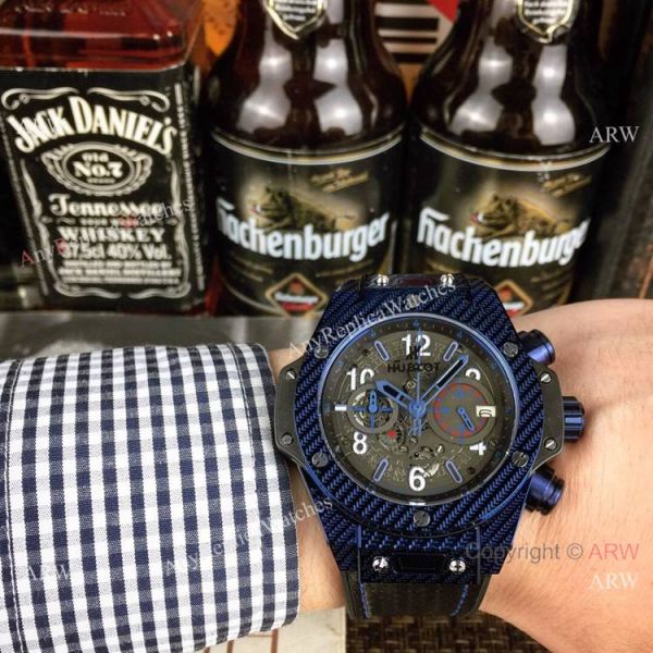 Hublot Big Bang Unico King Replica Watch Black Case Brown Gummy Band Hublot Big Bang Unico King Replica Watch Black Case Brown Gummy Band