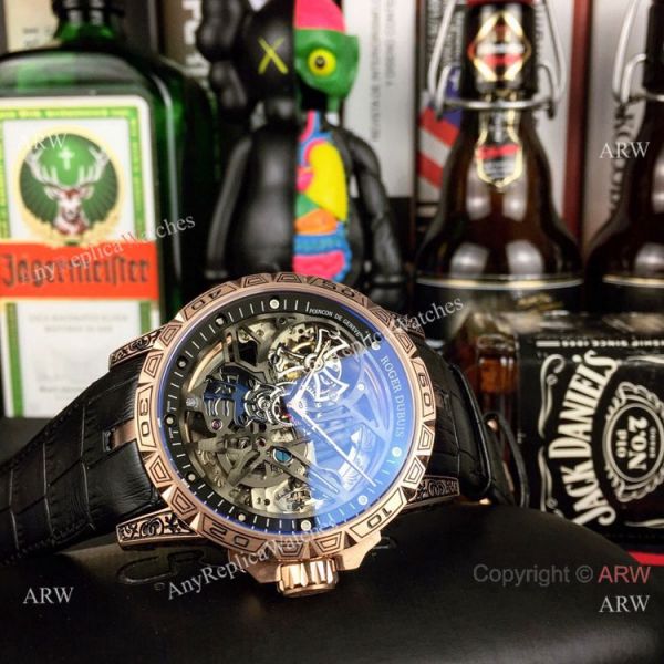 Roger Dubuis Excalibur 46 Skeleton Replica Watch Rose Gold White Dial Roger Dubuis Excalibur 46 Skeleton Replica Watch Rose Gold White Dial