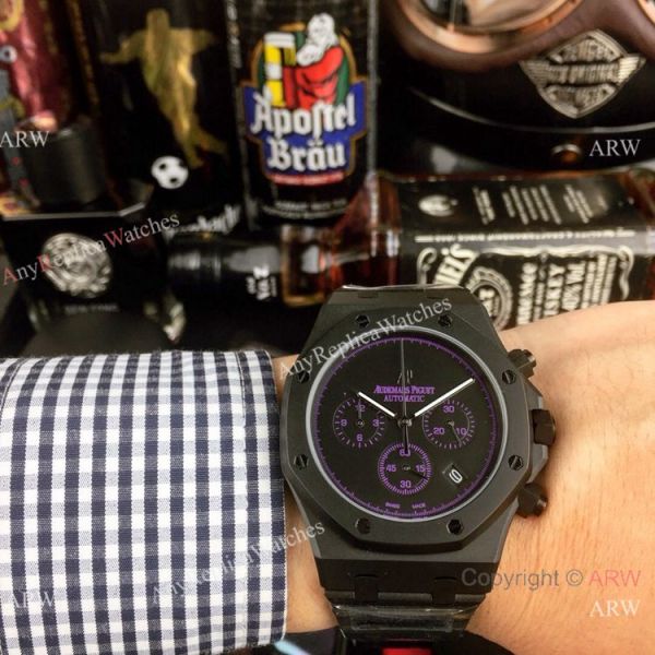 Copy Audemars Piguet Royal Oak Chrono Watches Blacksteel Green Sub-dials Copy Audemars Piguet Royal Oak Chrono Watches Blacksteel Green Sub-dials
