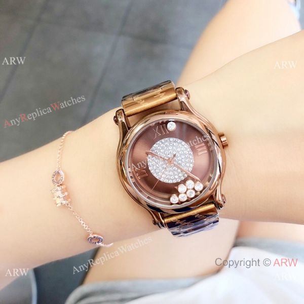 High Quality Chopard Happy Sport Quartz Watch Rose Gold Gray Dial High Quality Chopard Happy Sport Quartz Watch Rose Gold Gray Dial