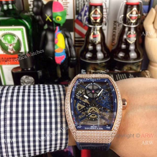 New Copy Franck Muller Vanguard Tourbillon White Dial Rose Gold Watch New Copy Franck Muller Vanguard Tourbillon White Dial Rose Gold Watch