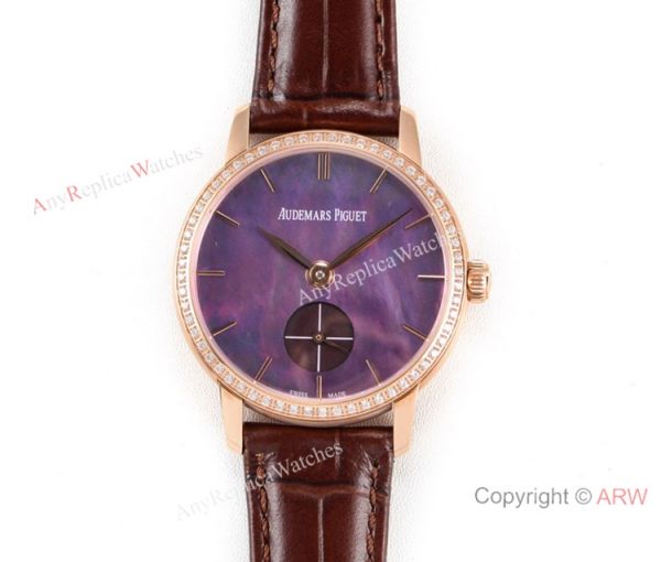 Super Clone Audemars Piguet Jules Audemars Swiss 3090 Watch Rose Gold Purple Dial Super Clone Audemars Piguet Jules Audemars Swiss 3090 Watch Rose Gold Purple Dial