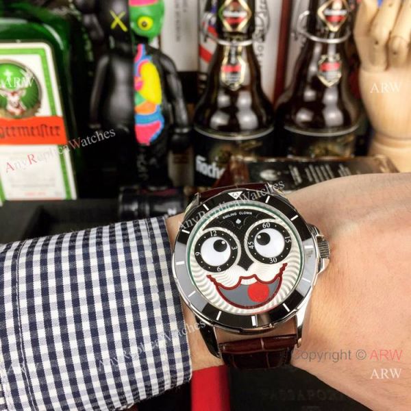 New Copy Konstantin Chaykin Joker Watch Black Bezel Leather Strap New Copy Konstantin Chaykin Joker Watch Black Bezel Leather Strap