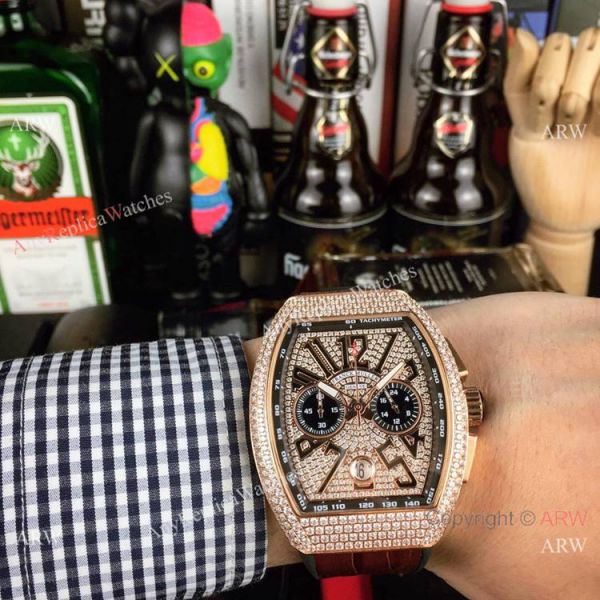 Franck Muller Vanguard Replica Wristwatch Rose Gold Diamond Chronograph Dial Franck Muller Vanguard Replica Wristwatch Rose Gold Diamond Chronograph Dial