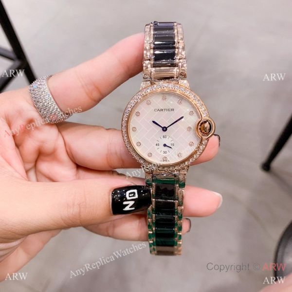 Cartier Ballon Bleu de 36mm Quartz Watch Black Ceramic Silver Cartier Ballon Bleu de 36mm Quartz Watch Black Ceramic Silver