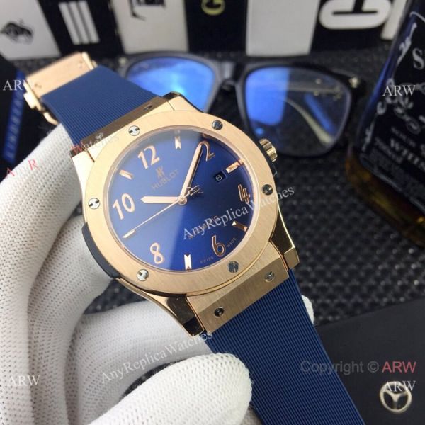Replica Hublot Classic Fusion 43mm Watches Silver Dial Rose Gold Replica Hublot Classic Fusion 43mm Watches Silver Dial Rose Gold