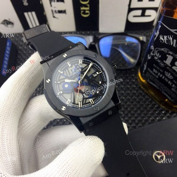 Hublot Classic Fusion Skeleton Copy Watches All Black Hublot Classic Fusion Skeleton Copy Watches All Black
