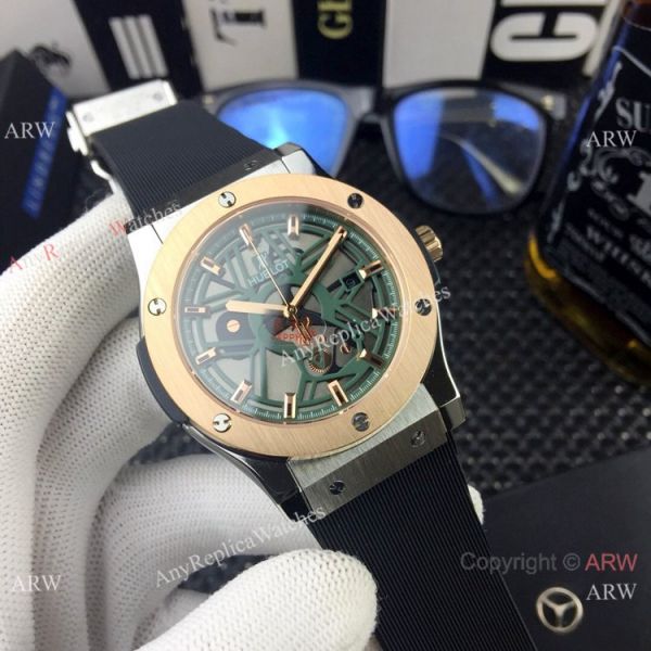 New Style Hublot Classic Fusion Rose Gold Bezel Rubber Strap Watches New Style Hublot Classic Fusion Rose Gold Bezel Rubber Strap Watches