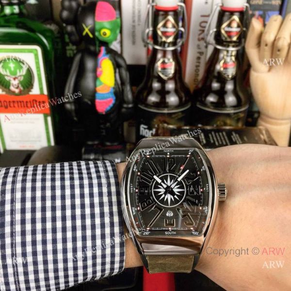 New Replica Franck Muller Vanguard Yachting watch Rose Gold Gray Gummy Strap New Replica Franck Muller Vanguard Yachting watch Rose Gold Gray Gummy Strap